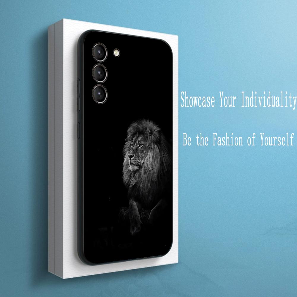 Coole Königslöwen-Mode-Muster-Design Handyhülle Für Samsung Galaxy S25 S24 S23 S22 S21 S20 Plus Ultra Note20 Weich Schwarz