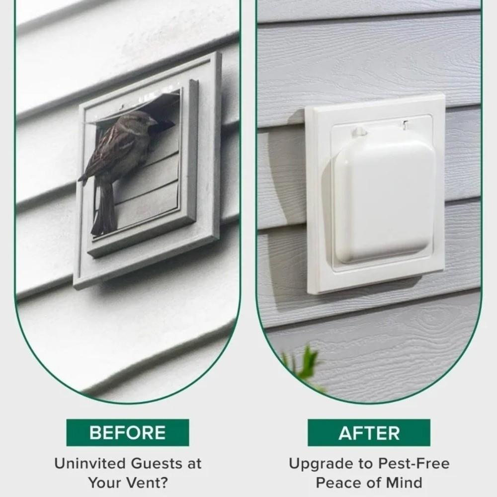 Plastic Dual Door Dryer Vent Cover with Screws Easy Install Air Conditioner Air Outlet Air Circulation Square Shape