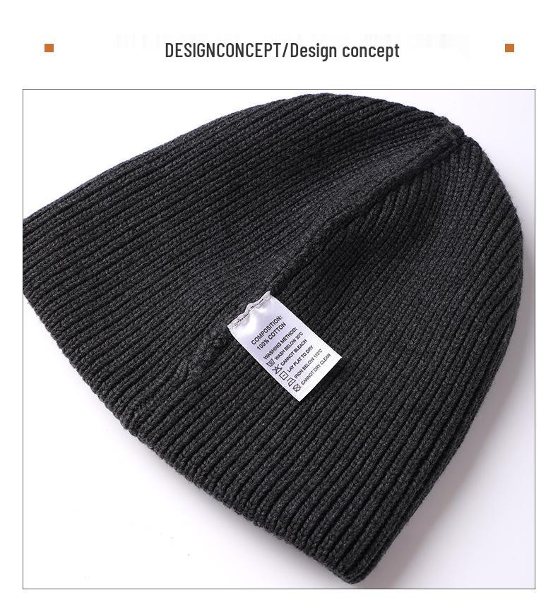 Windproof Warm Knitted Pullover Hat: Cotton, Versatile, Ear Protection, Face-Slimming, Adult Northeast Cold Hat