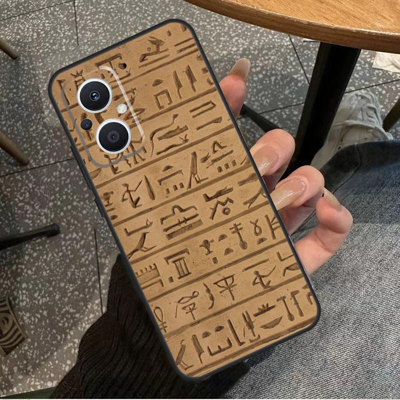 Egyptian Hieroglyphics For OPPO Reno 14 13 12 11 10 Pro 8T 11F 12F 13F 14F 7 8 Lite OPPO Find X8 X6 X5 X9 Pro Case