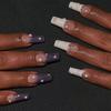 Dual Color Pearl Detachable Wearable Nails - French White & Purple Nail Art Pieces