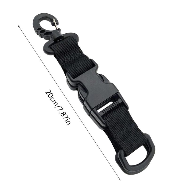 Tactic Nylon Webbing Backpack Hook Multifunctional Carabiner D-Shaped Keychain Double-Split Quick Release Hanging Buckle