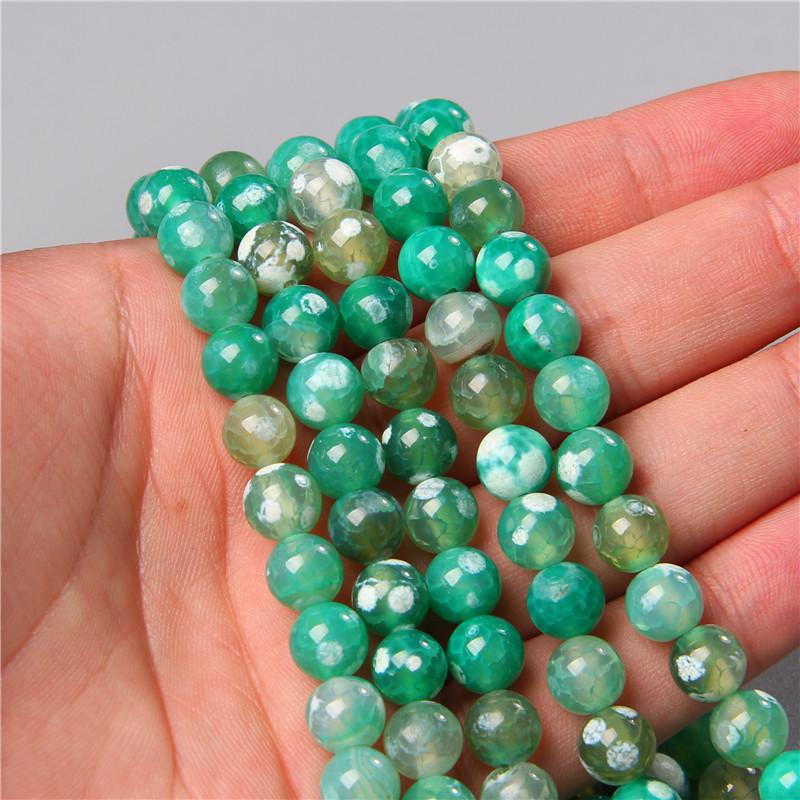 Natural Smooth Dragon Veins Agates Beads Loose Cracked Stone Beads for Jewelry Making DIY Bracelets Necklace 15'' 6 8 10mm