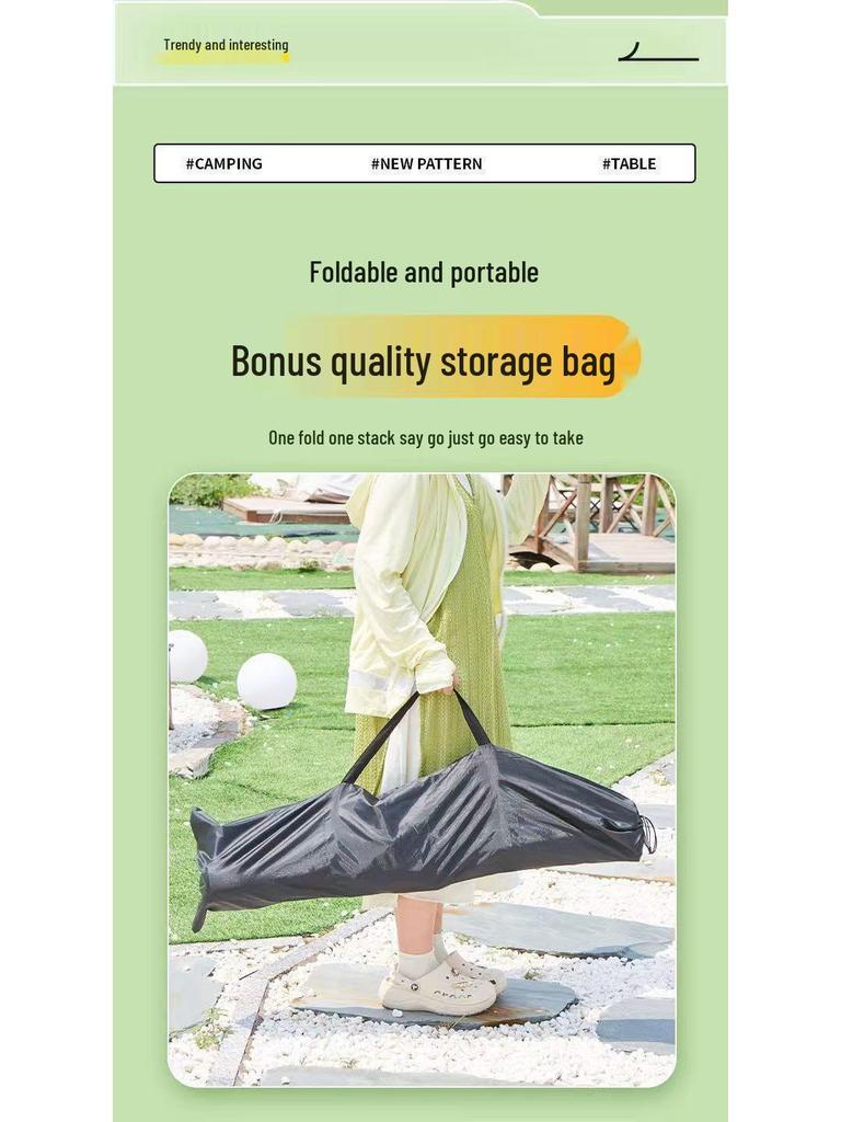 Portable Outdoor Folding Table Set for Camping, Self-Driving Tours, Barbecues, Street Stalls, and Picnics