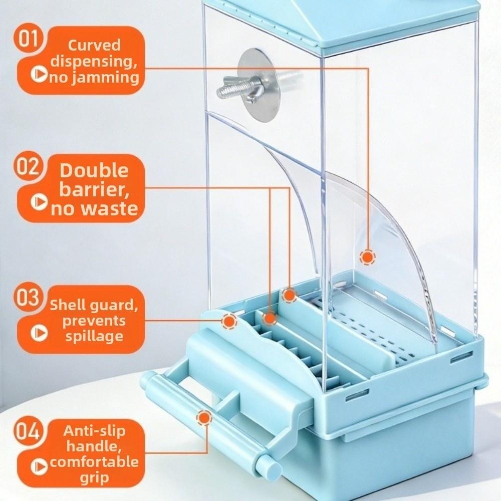 Transparent Automatic Bird Feeder Large Capacity Parrot Cage Feeder Bird Feeder Dispenser Pet Cage