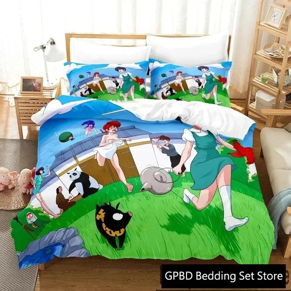 New 3D Print Anime Ranma 12 Comfortable Duvet Quilt Cover Pillowcase Bedding Set Children Bedroom Decoration Home Textile