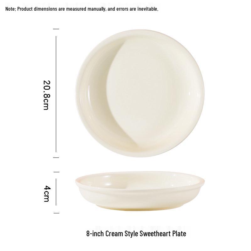 Deep Ceramic Cream Style Dinner and Salad Plate