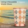 Kupferbedrucktes Design 250ML Wasserglas mit Rostschutz für Heim- und Bürogebrauch Ayurveda- und Yoga-Gesundheitsvorteile Glas Set mit 6