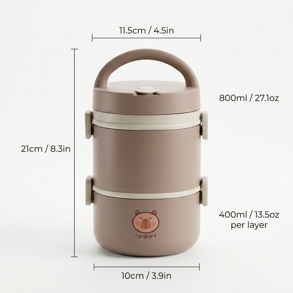 Microwave Safe 304 Stainless Steel Bento Box Thermal Lunch Box Portable Leakproof Insulated Kids Food Container Stackable