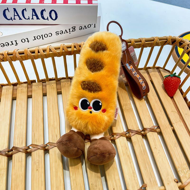 Baking Series Plush Toy Hamburger Toast Bread Cute Doll For Girls Gift Bag Charm