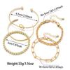 5 pieces of geometric knot opening wristband with multiple overlapping chains designed for women's bracelets