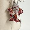 Zinc Alloy Keychain Pendant Holder with Rhinestones Fish Shape Key Inlaid Enamel Craft