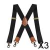 3xSuspenders for Men, Adjustable Suspenders with Elastic Straps X Type Construction Heavy Duty