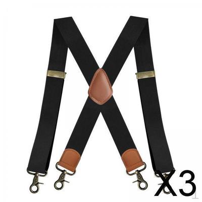 3xSuspenders for Men, Adjustable Suspenders with Elastic Straps X Type Construction Heavy Duty