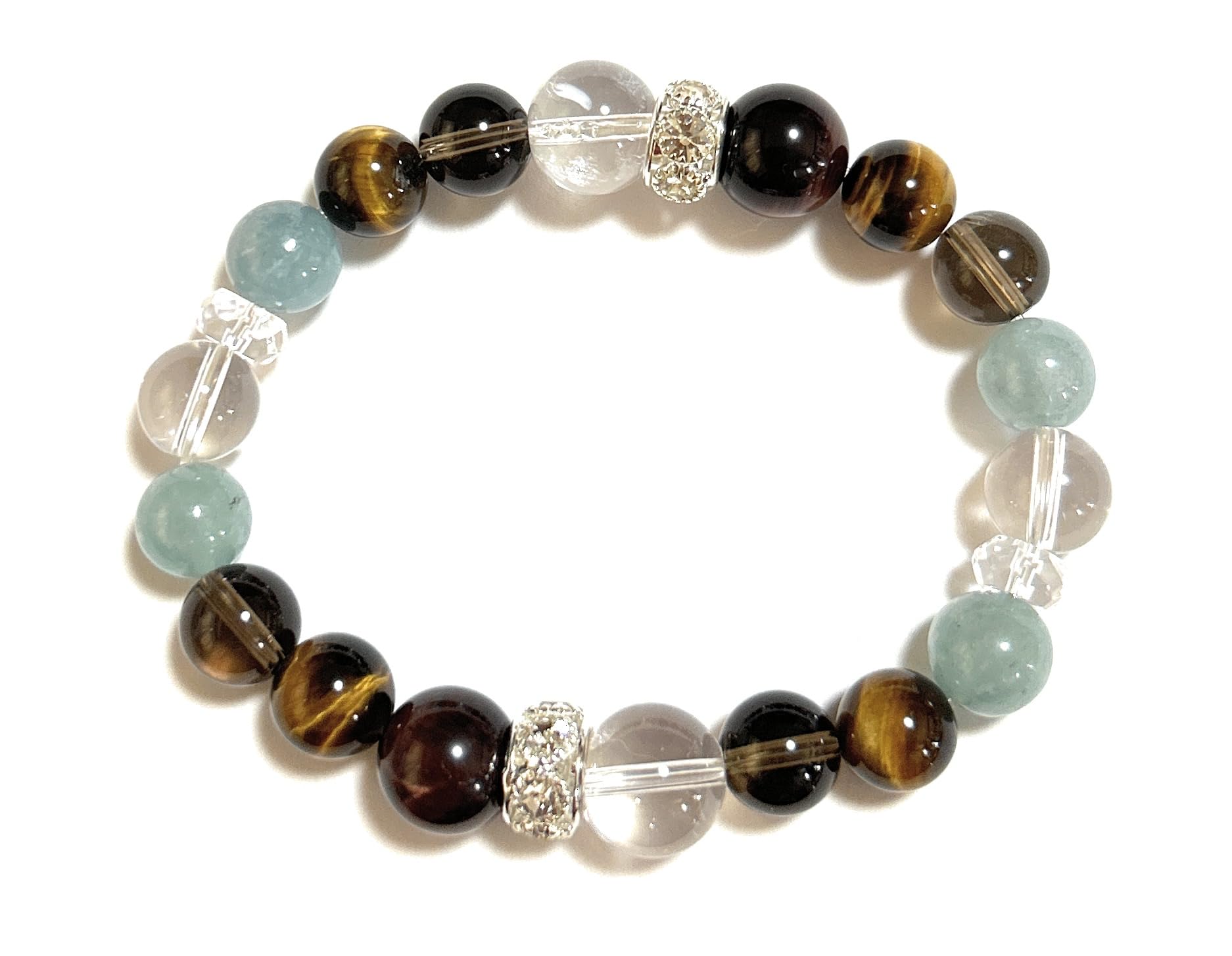 

Limited item Natural stone power stone bracelet money love tiger smoky rainbow inner diameter unisex [Malline] healing, luck, charm, aquamarine, eye,
