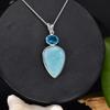 Larimar & Blue Topaz Gemstone Necklace, Boho Jewelry, Designer Jewelry, 925 Sterling Silver, Birthday Jewelry, Gift For Her