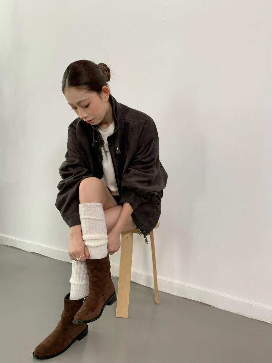 

2025 new knight boots retro mid tube stacking boots western cowboy boots pointed thick heel martin boots women s short boots 39 темно-коричневого