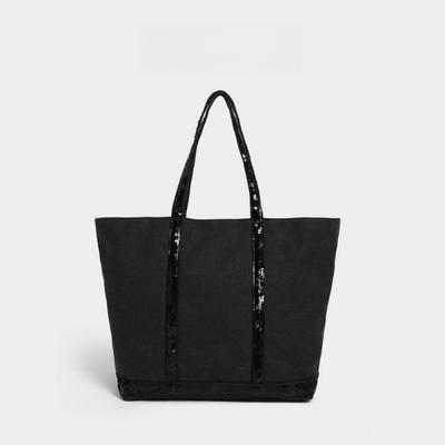 Neue Canvas Pailletten Große Kapazität Tragetasche mit Farbblock Retro Schulter- und Crossbody-Stil
