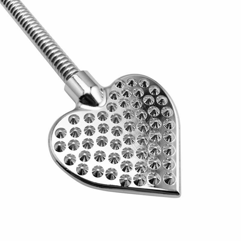 Bendable Metal Heart Crop Impact Play Spanking Fetish Sex Whip Paddle Crops
