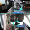 Raksonic Car Fan, Double Headed Car Fan, Rear Fan, 5 Blades, Strong Airflow, Adjustable