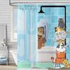 Funny Cute Puppy Animal Pattern Shower Curtain 180x 180cm, Kids Bathroom Decorative Shower Curtain Waterproof