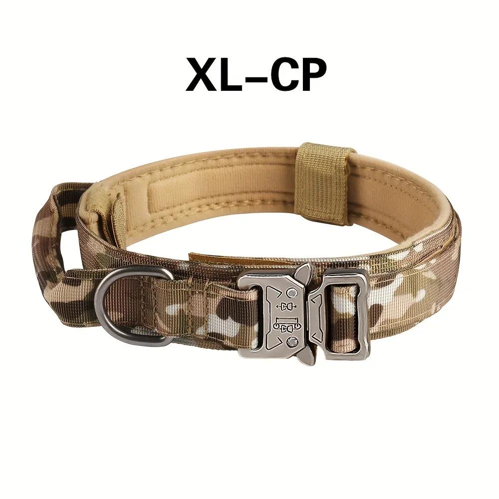 Tactical Hunting Dog Collar Traction Rope Zinc Alloy Imitation Nylon Velcro Adjustable in Size Hunt Accessories