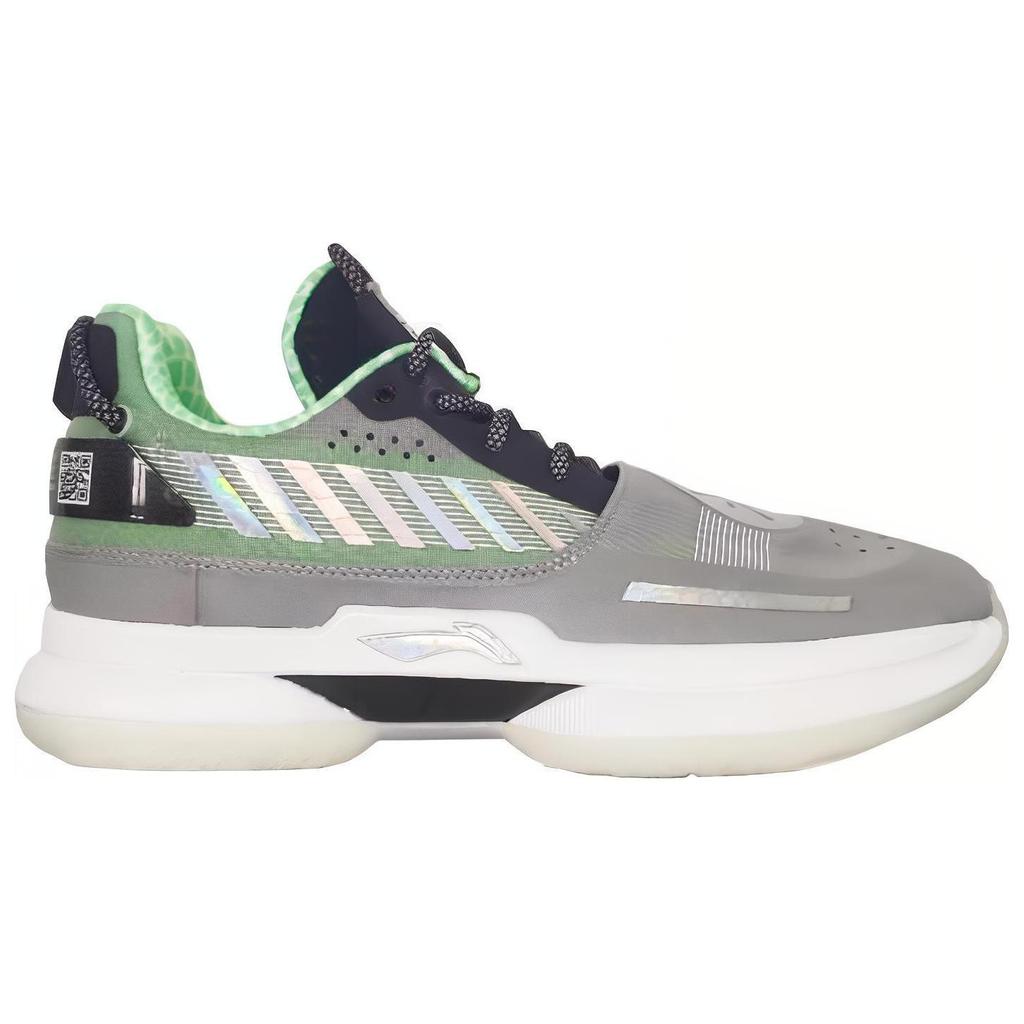 Li Ning WOW 7 Way Of Wade 7 TEB Cushioning Coverage Support Low Top Basketball Shoes Men's Gray Green ABAN079-51