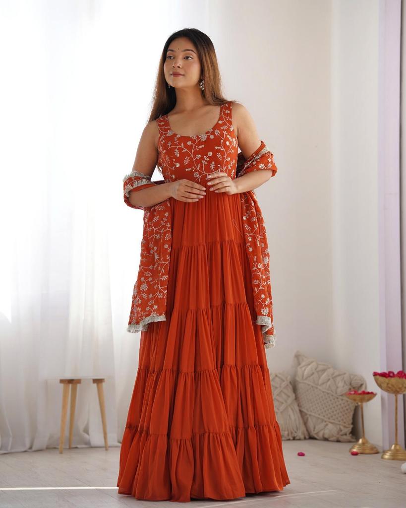 Partykleidung, fertig zum Tragen, Salwar Kameez-Anzug, ärmellos, indisch-pakistanisches Anarkali-Kleid