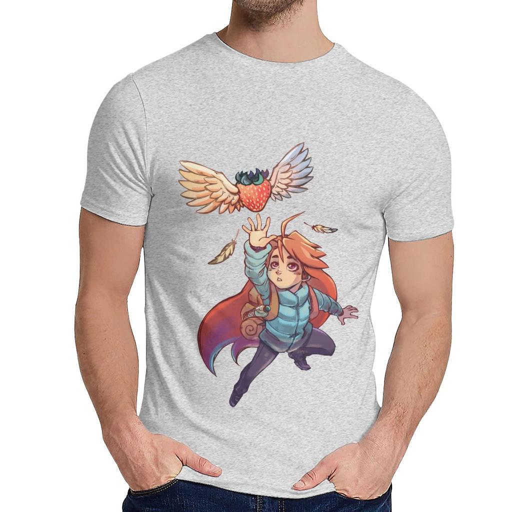For Male T Shirt Madeline Strawberry Celeste Humor Soft Picture Custom Crewneck Cartoon Print Tee Shirt