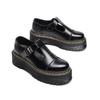 Sapatos Mary Jane Femininos com Sola Plataforma, Sapatos Estilo Britânico Martin de Cano Baixo em Couro