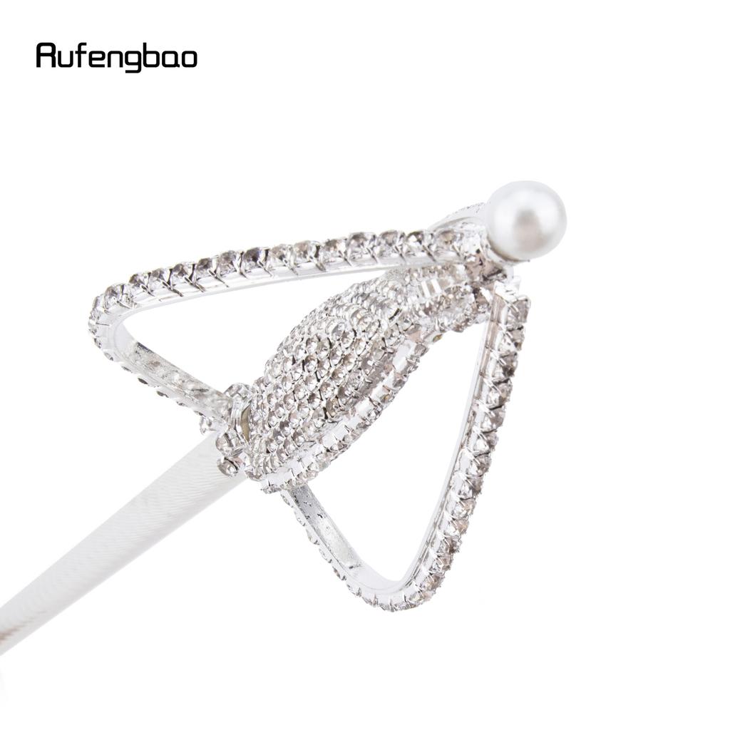 Golden White Alloy Crown Fairy Wands for Girl Princess Wands for Kids Angel Wand for Party Costume Wedding Birthday Party 51cm