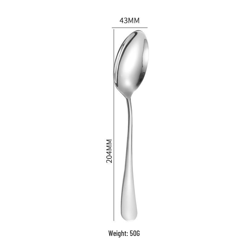 Stainless Steel Cutlery Set: Fork, Spoon, Long Ice Spoon, Western Knife, Steak Knife, Hotel Use, Customizable Logo