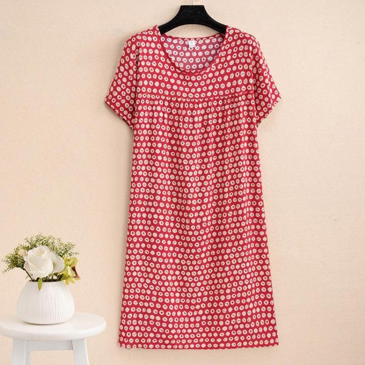 Elegant Summer Loose Long Dresses Women Oversize Short Sleeve Dress