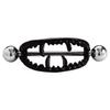 Openwork Fangs Ear-Piercing Jewelry with a Visible Straight Barbell and Ball Ends for Stacked Cartilage Styling Looks