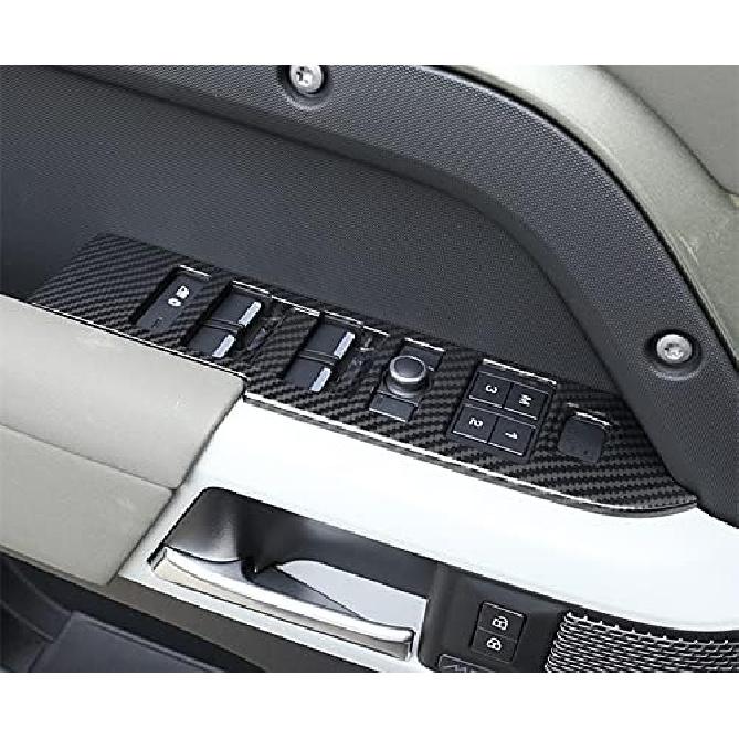 ABS Carbon Fiber Car Door Window Lift Button Cover Trim for Land Rover Defender 110 130 2020-2022