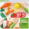 Qie Qie Le Kids' Educational Wooden Kitchen Toy Set: Magnetic Fruits & Vegetables for Ages 4-6