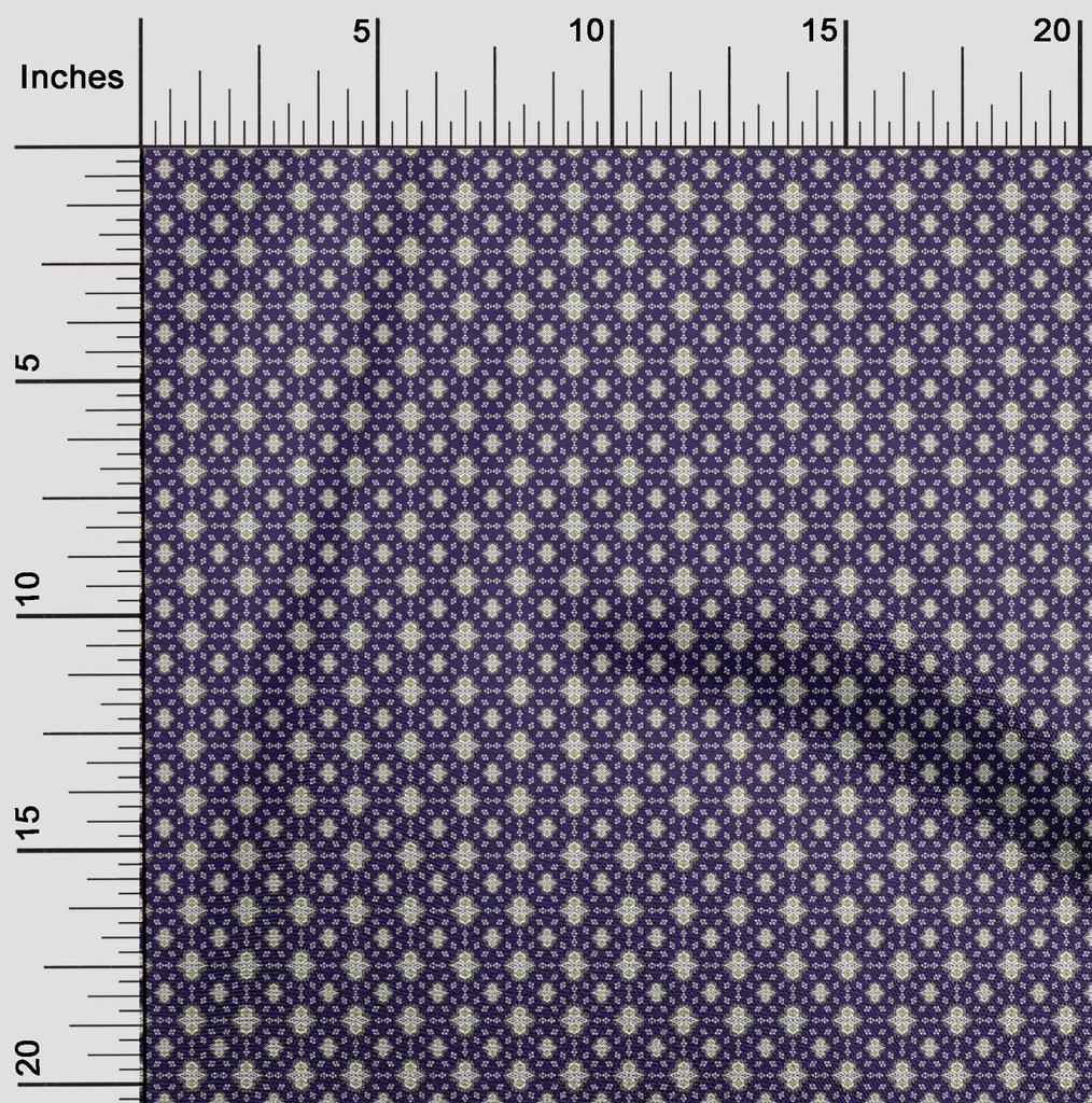 oneOone Cotton Flex Blue Fabric Asian Kilim Sewing Material Print Fabric By The Yard 40 Inch