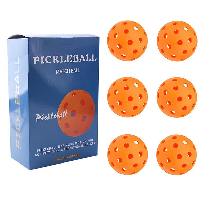 

6Pcs Pickleball 40 Holes 74Mm Colorful Pickleballs Durable Training Entertainment Paddle Ball For Competition Practice Supplies помаранчевий