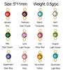 5 pcs/lot 5mm Birthstone Charms with 2 Holes Stainless Steel Crystal Pendant For Necklace Bracelet Making DIY Accessories