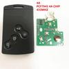 NO LOGO! 4 button remote key card keyless smart key 433mhz 4A PCF7945/PCF7953 chip for Renault Clio 4 Key captur key After 2013