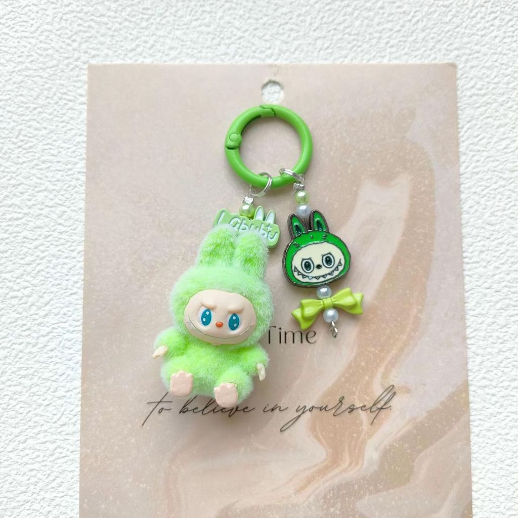 Flocking Cute Grain Labu Bag, Mobile Phone Keychain, Mobile Phone Chain, Cute Gift for Friends, Pendant.