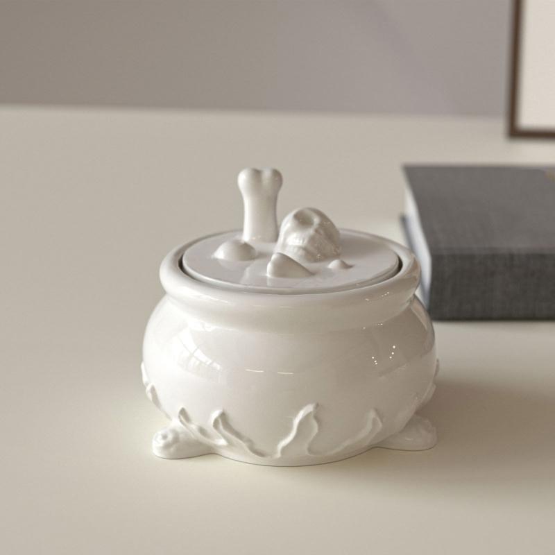 Silicone Skull Storage Jar Mold Suitable for Epoxy Resin Craft Halloween Organizers Storage Container with Hollow Design