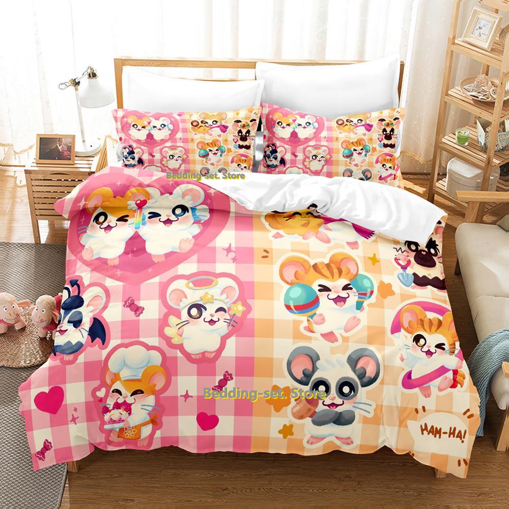 Comforter New Hamtaro Bedding Set Single Twin Full Queen King Size Bed Set Adult Kid Bedroom Three-Piece Suits 3D Print Anime Bed She