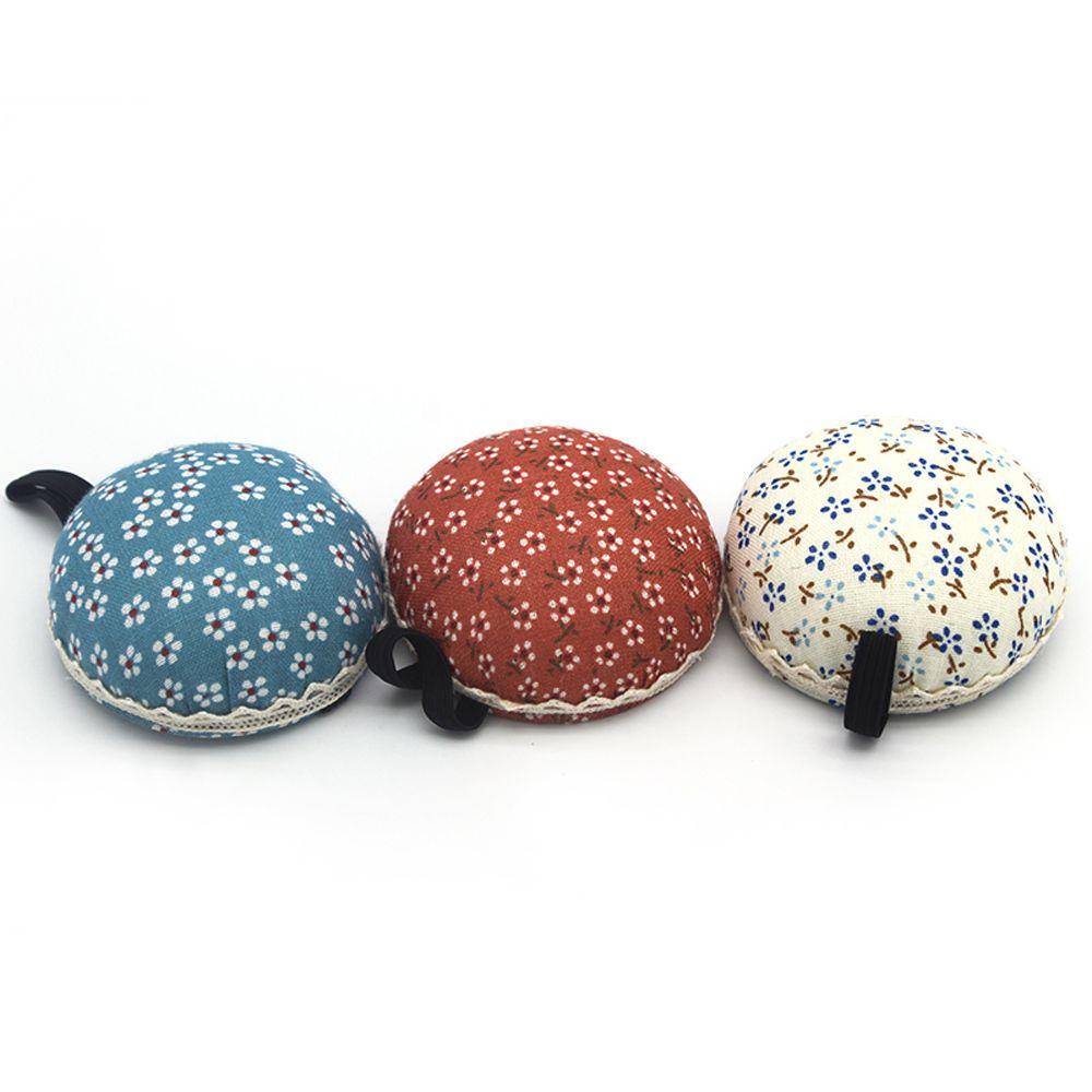 1Pc Cute Home Supplies Ball-Shaped Tool Needle Holder Wrist Strap Floral Sewing Pin Cushion