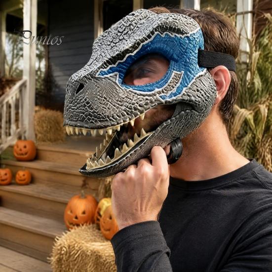 Parent Child Interactive Play Toys Realistic Dinosaur Mask, Moving Jaw Costume Mask for Human Theme Party Dress Up Supplies Pet, Novelty Cosplay