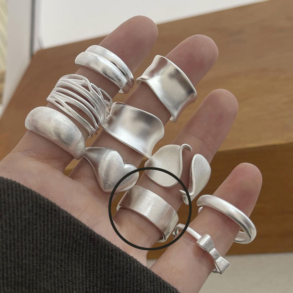 925 Sterling Silver Rings for Women Couple Minimalist Handmade Simple Shinning Inter Ring Set Party Jewelry Gift Prevent Allergy