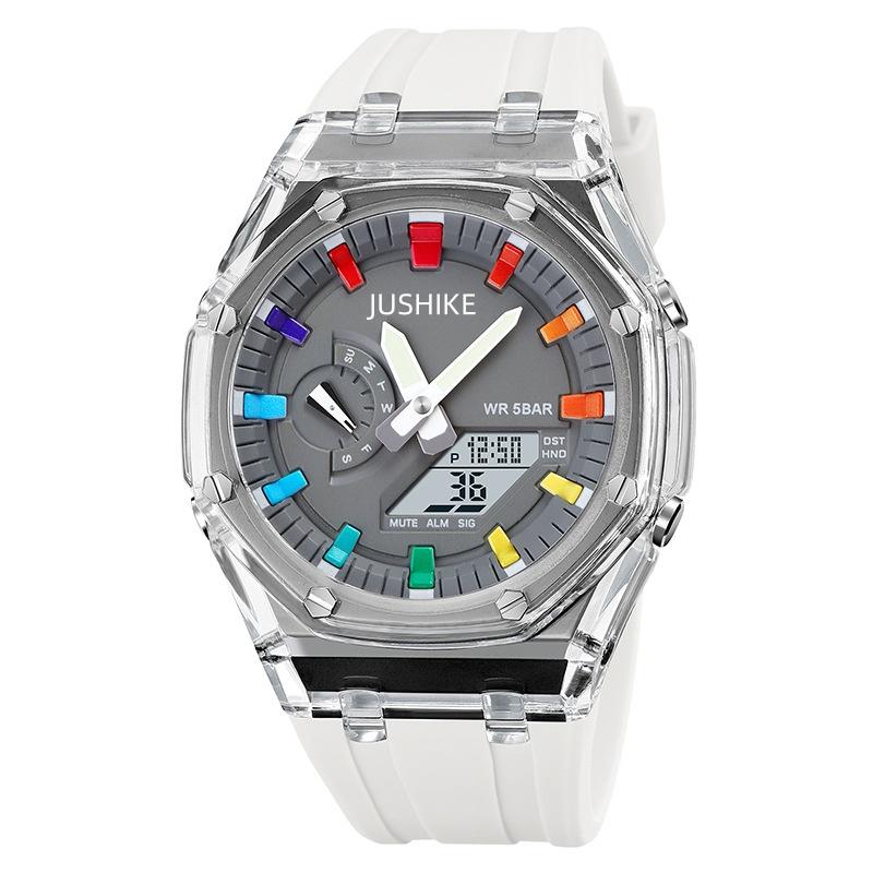 Men s Watch Student Electronic Watch Multi functional Sports Waterproof Night Glow Electronic Watch слоновая кость