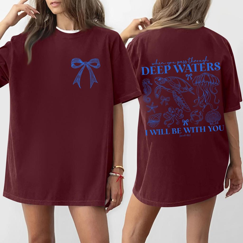 Women's Round Neck Printed Short-sleeved T-shirt Top