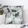 Cat Plant Pillowcase Double-Sided Printing Polyester Cushion Cover Decoration Pillow Case Cover Seater Zippered 45*45Cm
