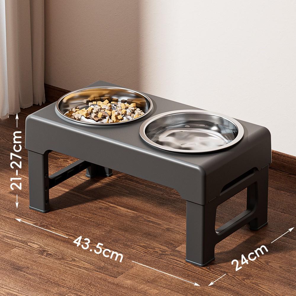 Gamelle double surélevée pour animaux de compagnie: Mangeoire pour chien et chat en acier inoxydable